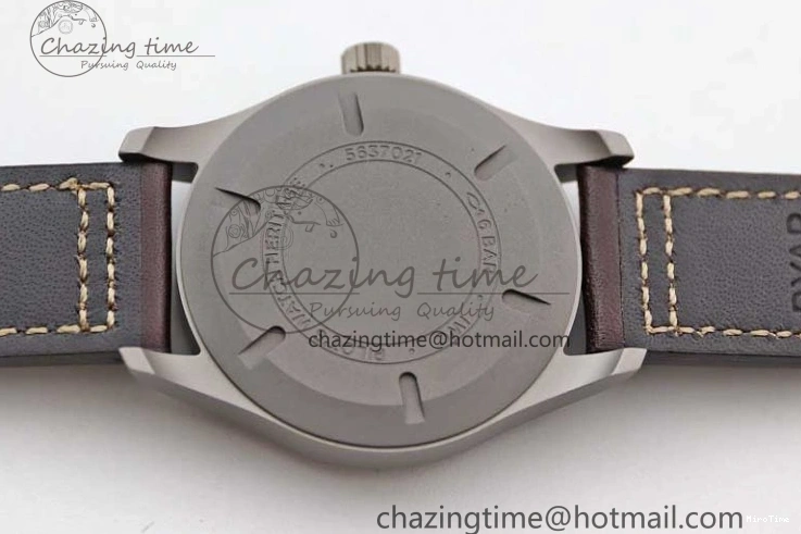 MIROTIME 0312 Mark XVIII IW327006 Titanium M+F 1:1 Best Edition Black Dial on Brown Leather Strap A Efficient 7052
